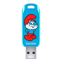 Pendrive SanDisk Smurfs 128GB USB 3.2 - Azul (SDCZIS-128G-G46)