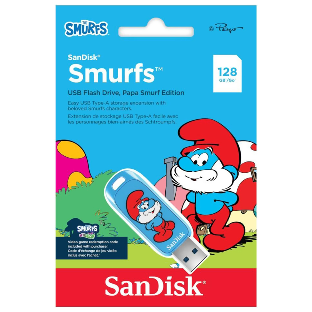 Pendrive SanDisk Smurfs 128GB USB 3.2 - Azul (SDCZIS-128G-G46)