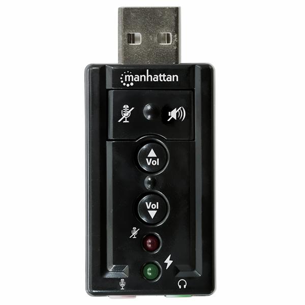 Placa de Som USB Áudio 7.1 Manhattan - Suporta 3D (152341)