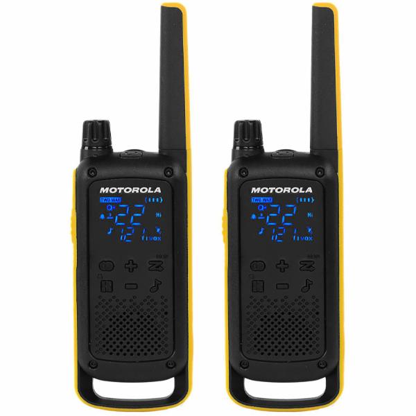 Walkie Talkie Motorola T470 FRS / GMRS / 35 Milhas / Bivolt - Preto / Amarelo