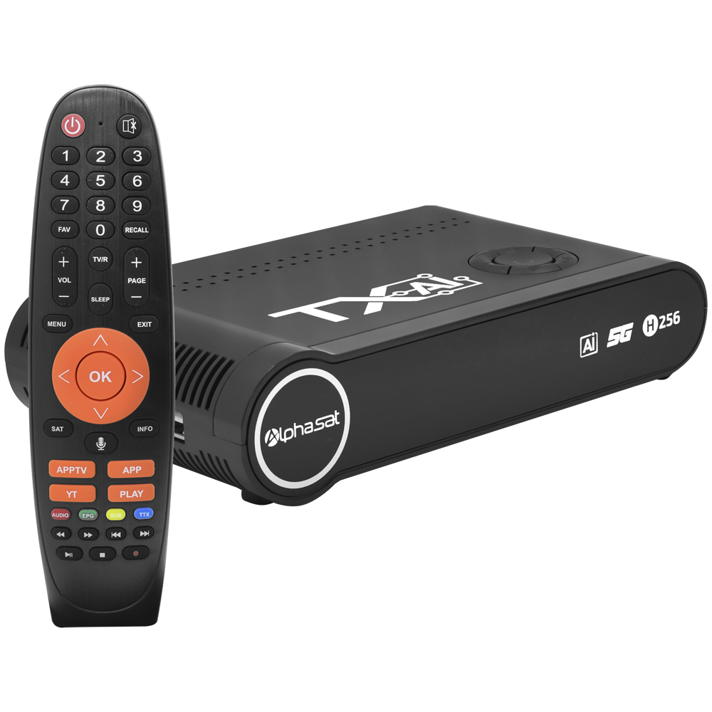 Receptor Digital FTA Alphasat TX AI KVM Edition IKS / SKS - Preto