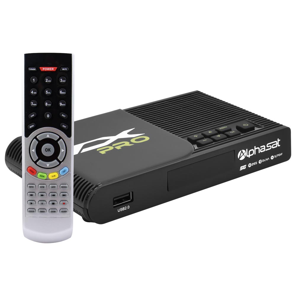 Receptor Digital FTA Alphasat TX Pro KVM Edition / IKS / SKS - Preto