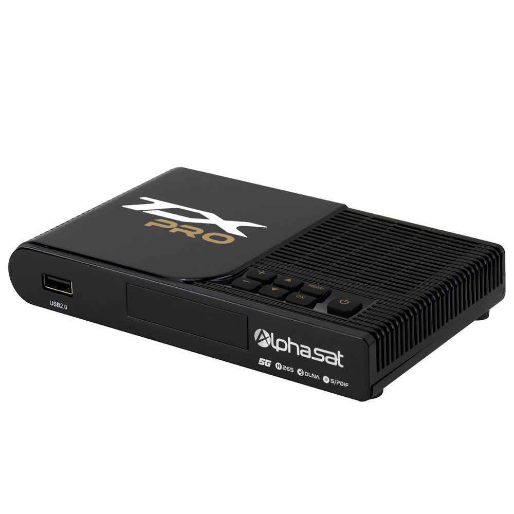 Receptor Digital FTA Alphasat TX Pro KVM Edition / IKS / SKS - Preto