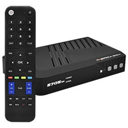 RECEPTOR DIGITAL FTA AMERICA BOX S705 GX PRO 4K UHD/IKS/SKS/WIFI/HDMI/USB/LAN PRETO