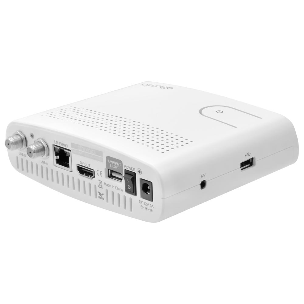 Receptor Digital FTA Athomics Aura IKS / SKS - Branco + Tubo LED ARGB