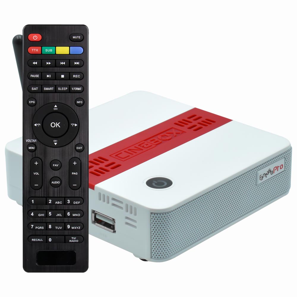Receptor Digital FTA Cinebox Fantasia Pro IKS / SKS - Branco