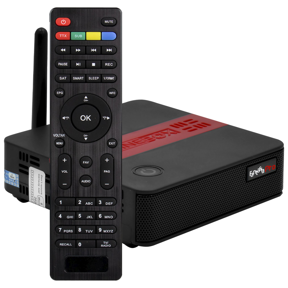 Receptor Digital FTA Cinebox Fantasia Pro IKS / SKS - Preto