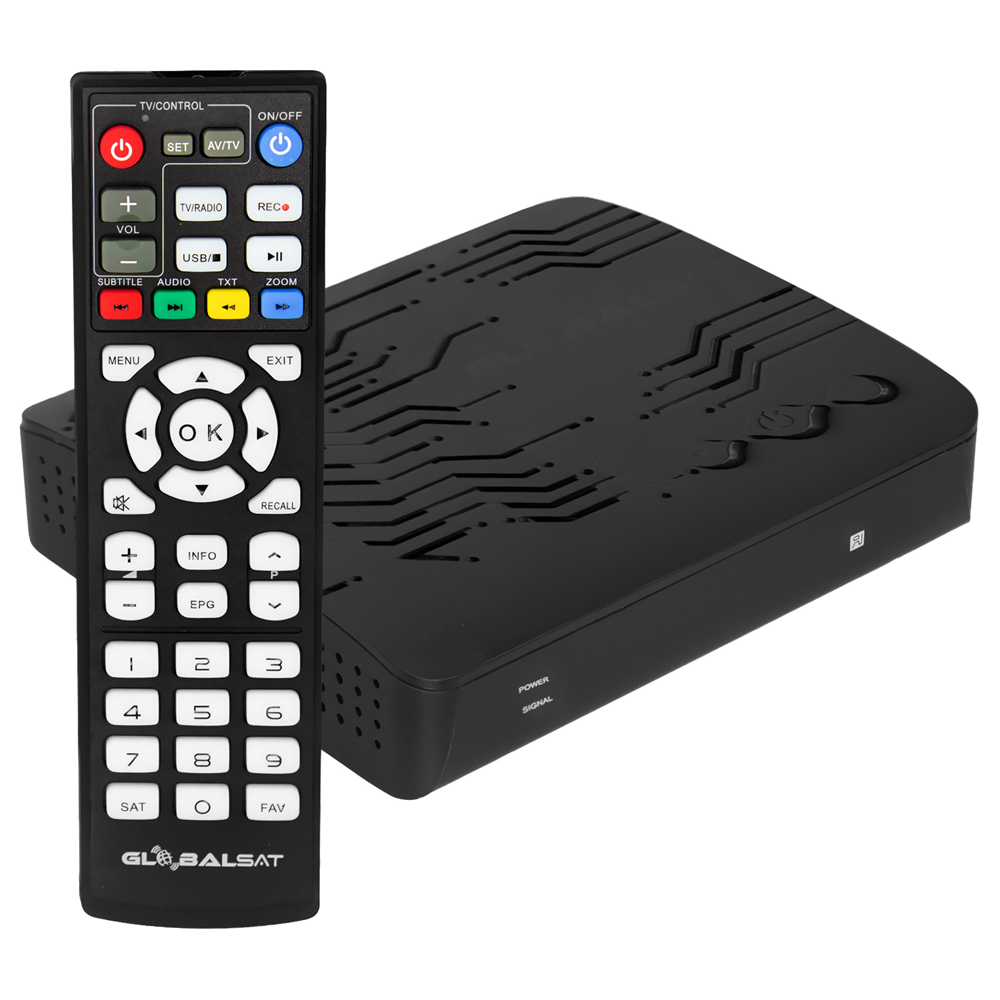 Receptor Digital FTA Globalsat GS130 IKS / SKS - Preto