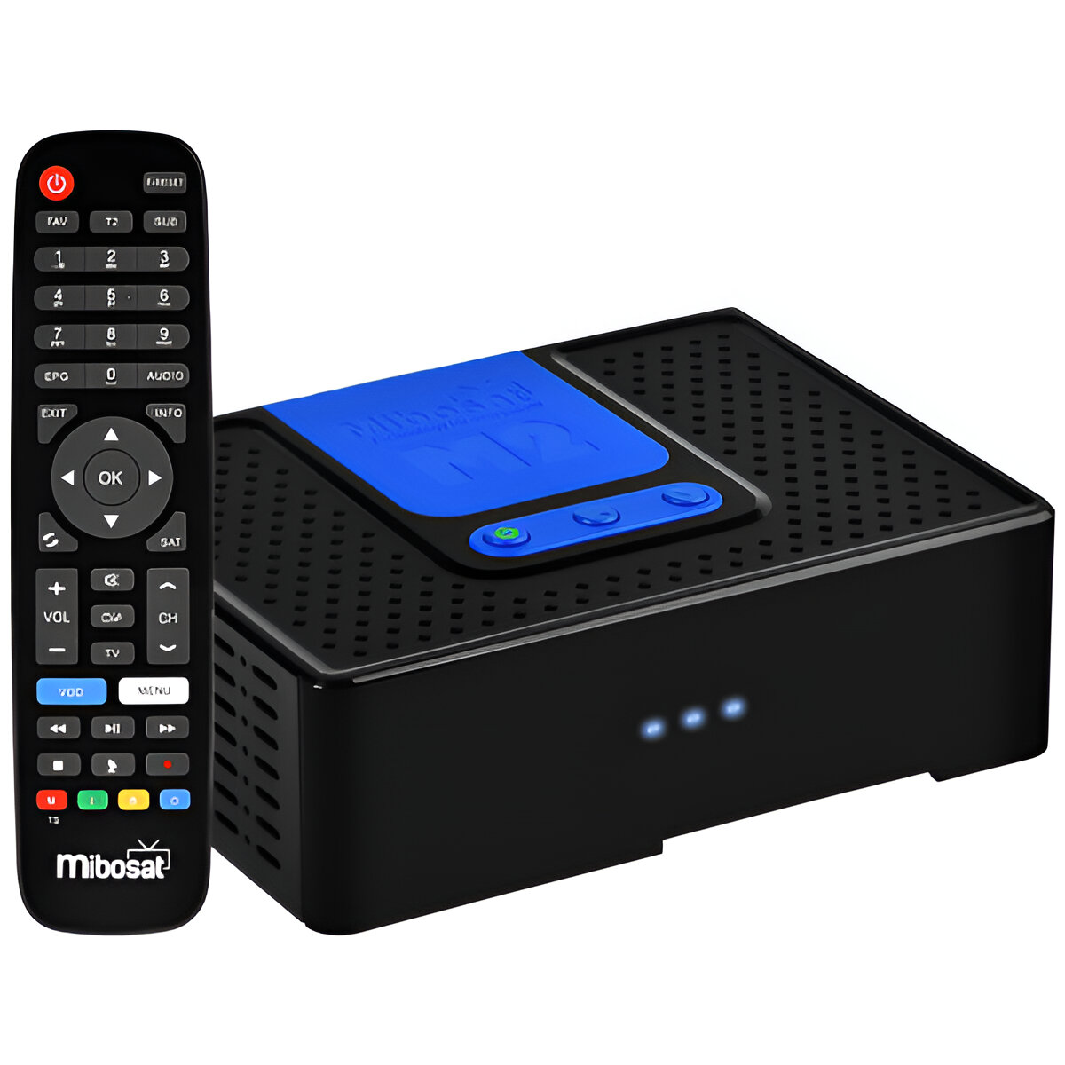 Receptor Digital FTA Mibosat M2 IKS / SKS - Preto / Azul