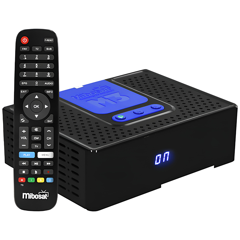 Receptor Digital FTA Mibosat M3 IKS / SKS - Preto / Azul