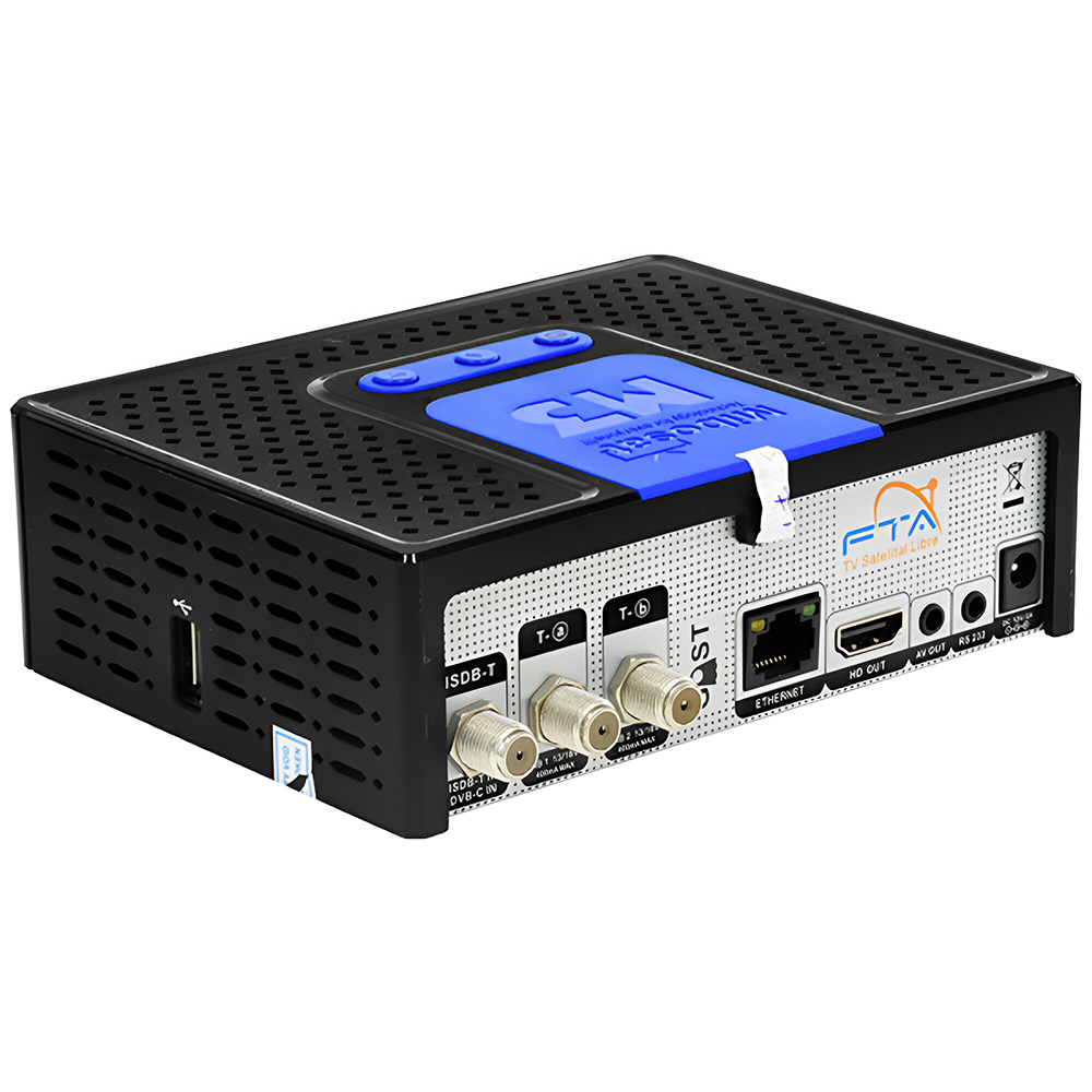 Receptor Digital FTA Mibosat M3 IKS / SKS - Preto / Azul