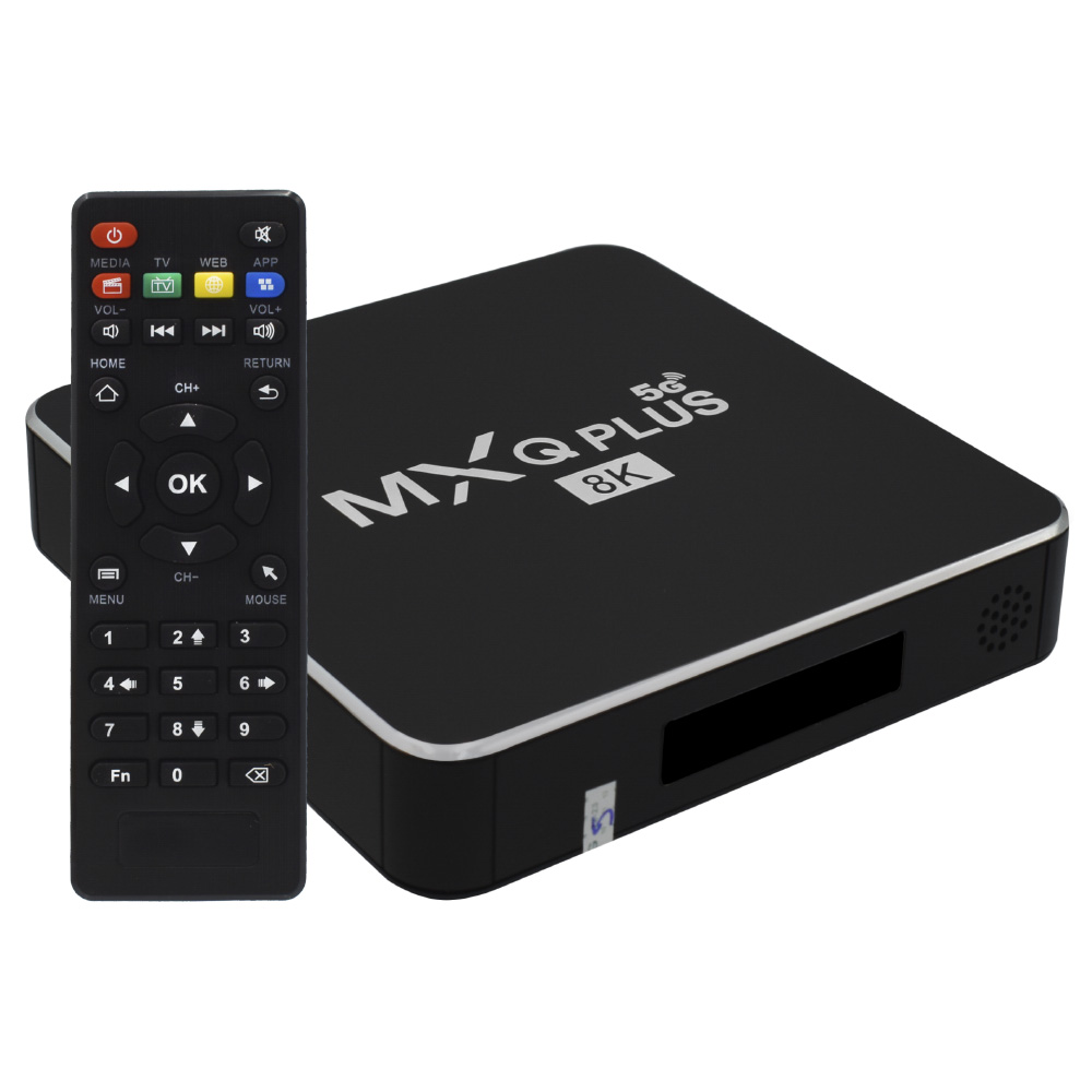 RECEPTOR DIGITAL TV BOX MXQ PLUS 8K 5G PRETO 16GB/64GB/IPTV/WIFI/HDMI