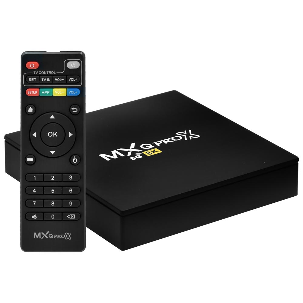RECEPTOR DIGITAL TV BOX MXQ PRO X 8K 5G 32GB/256GB/IPTV/WIFI/HDMI/USB/LAN/ANDROID 10.0 PRETO
