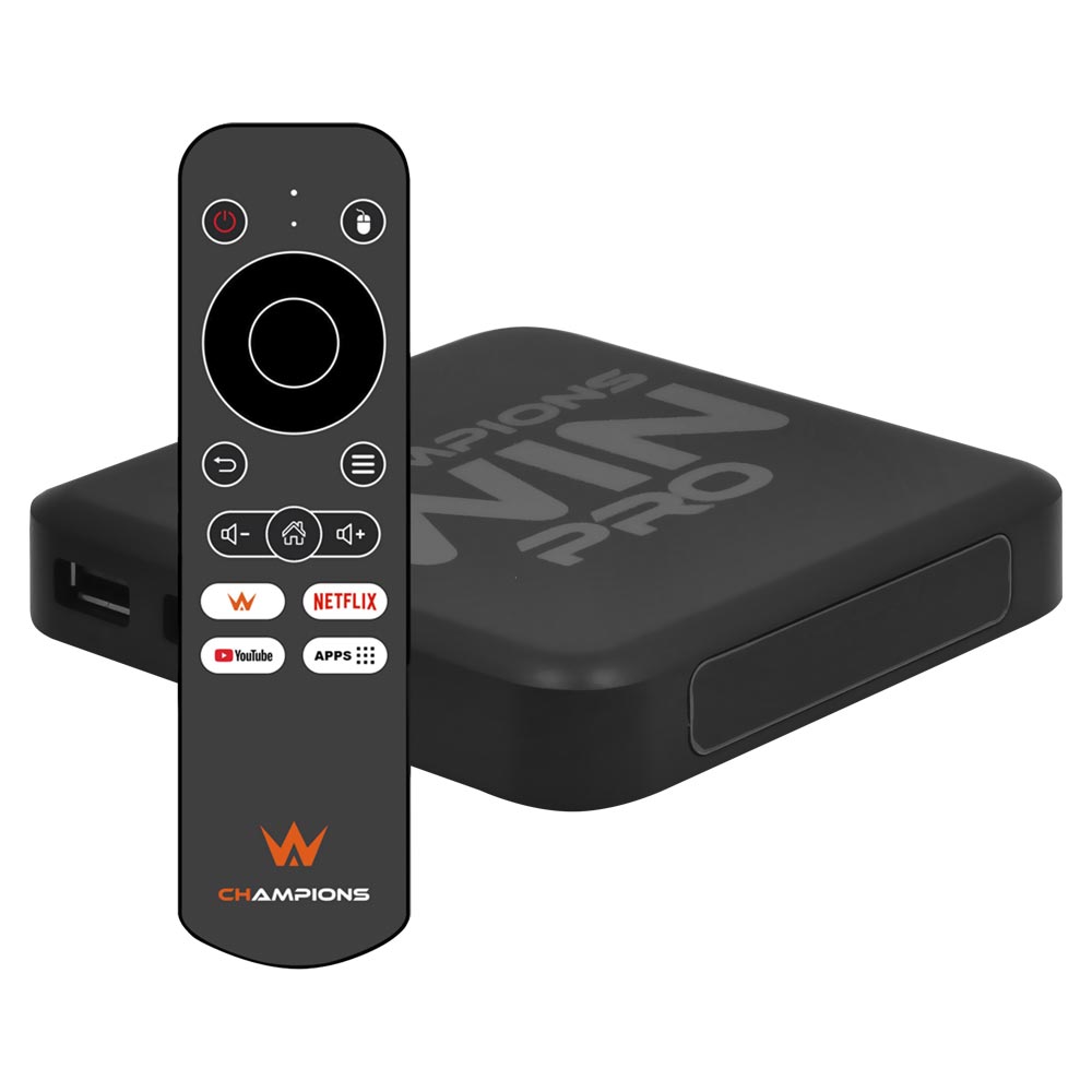 Receptor Iptv Champions Win Pro 2GB de RAM / 8GB / FHD / 4K - Preto