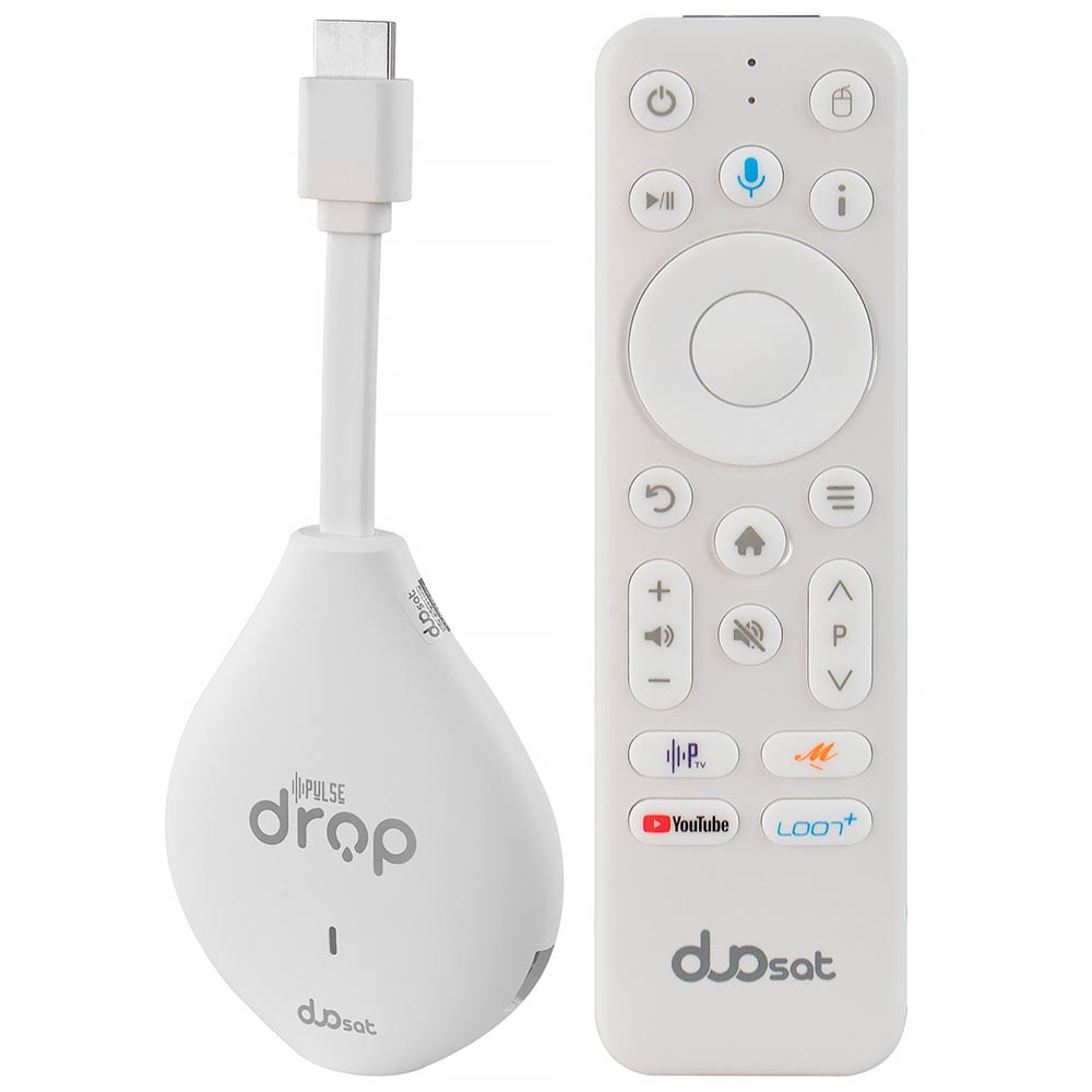Receptor Iptv Duosat Pulse Drop 2GB de RAM / 32GB / UHD / 4K - Branco