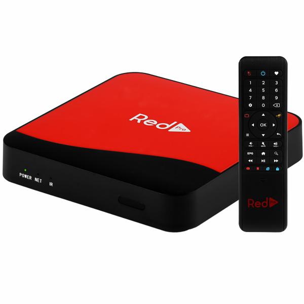 Receptor Iptv Red Pro2 2GB de RAM / 16GB / TF / UHD / 4K - Preto / Vermelho