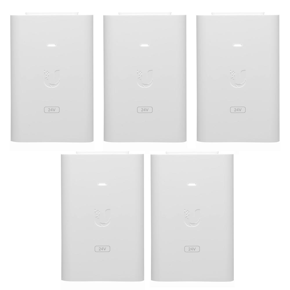 Fonte UBNT POE-24-12W-G-WH-5P-BR Poe Injector 24V / 0.5AMP - Kit com 5