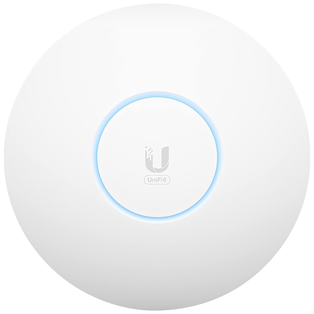 Ponto de Acesso Ubnt U6-Pro AP Dual Band Wi-Fi 6 / 1PoE / 2.4GHz / 5GHz / 1WAN / 5300Mbps - Branco
