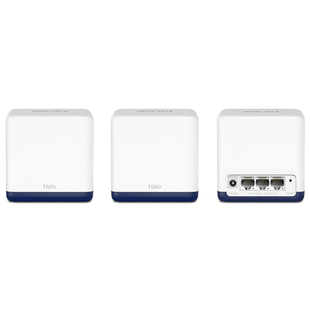 Roteador Mercusys Halo H50G Whole Home Mesh Wi-Fi AC1900 Dual Band / 2.4GHz / 5GHz - Branco (Kit com 3)