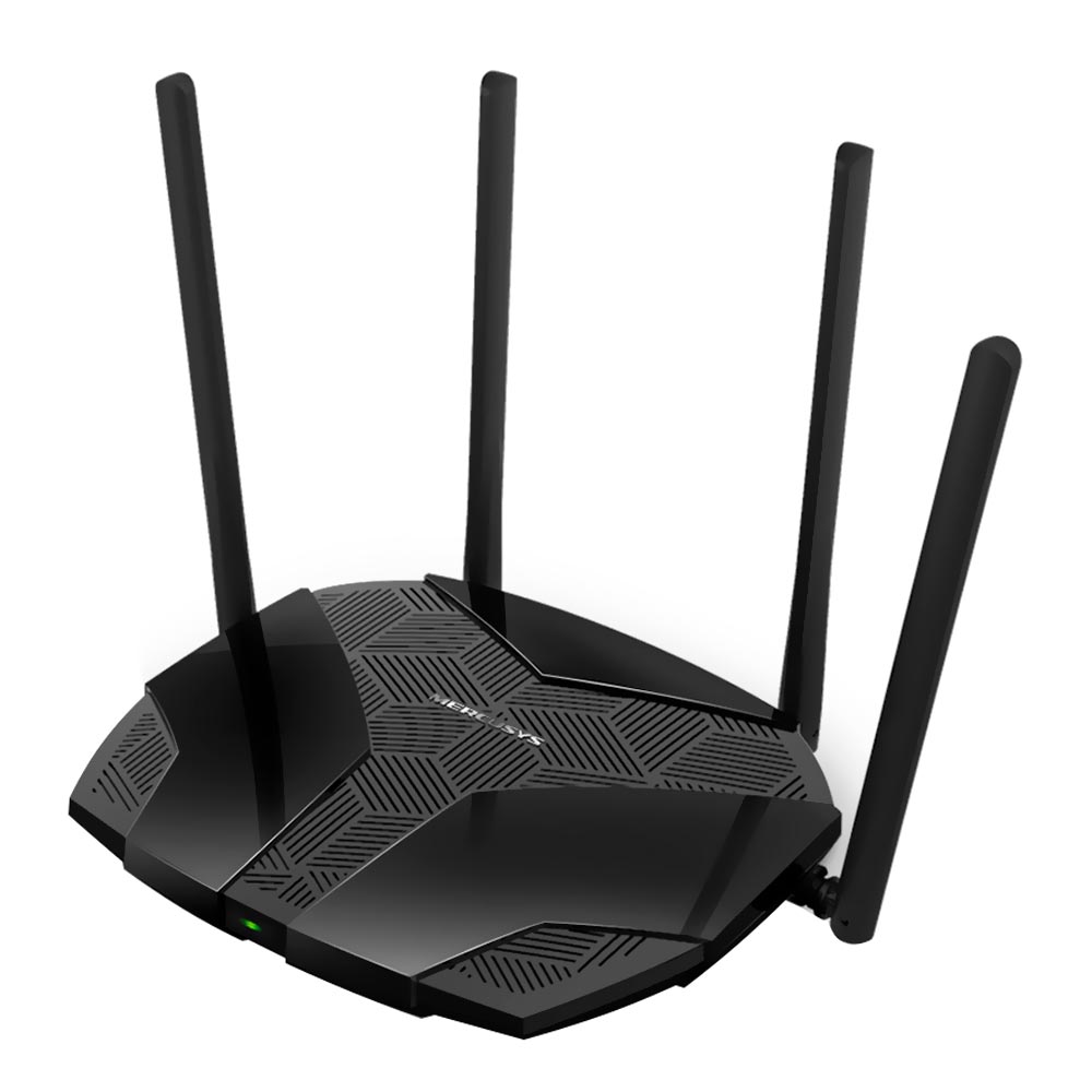 Roteador Mercusys MR80X AX3000 Dual Band / 2.4GHz / 5GHz / Wi-Fi 6 / 4 Antenas - Preto