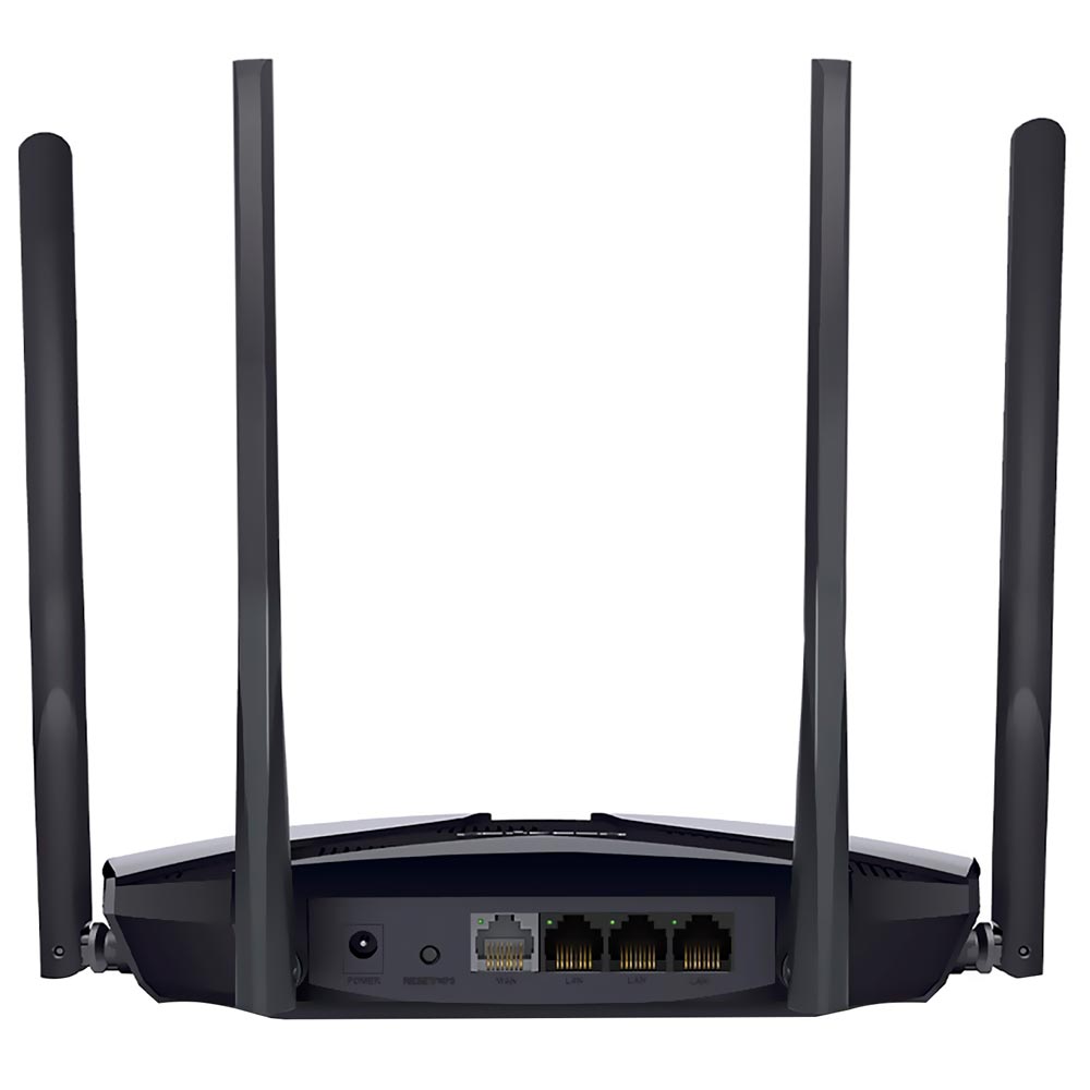 Roteador Mercusys MR80X AX3000 Dual Band / 2.4GHz / 5GHz / Wi-Fi 6 / 4 Antenas - Preto