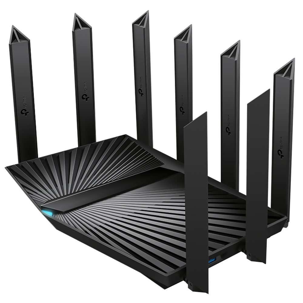 Roteador Tp-Link Archer AX90 AX6600 Tri Band Gigabit / 2.4GHz / 5GHz / Wi-Fi 6 / 8 Antenas - Preto