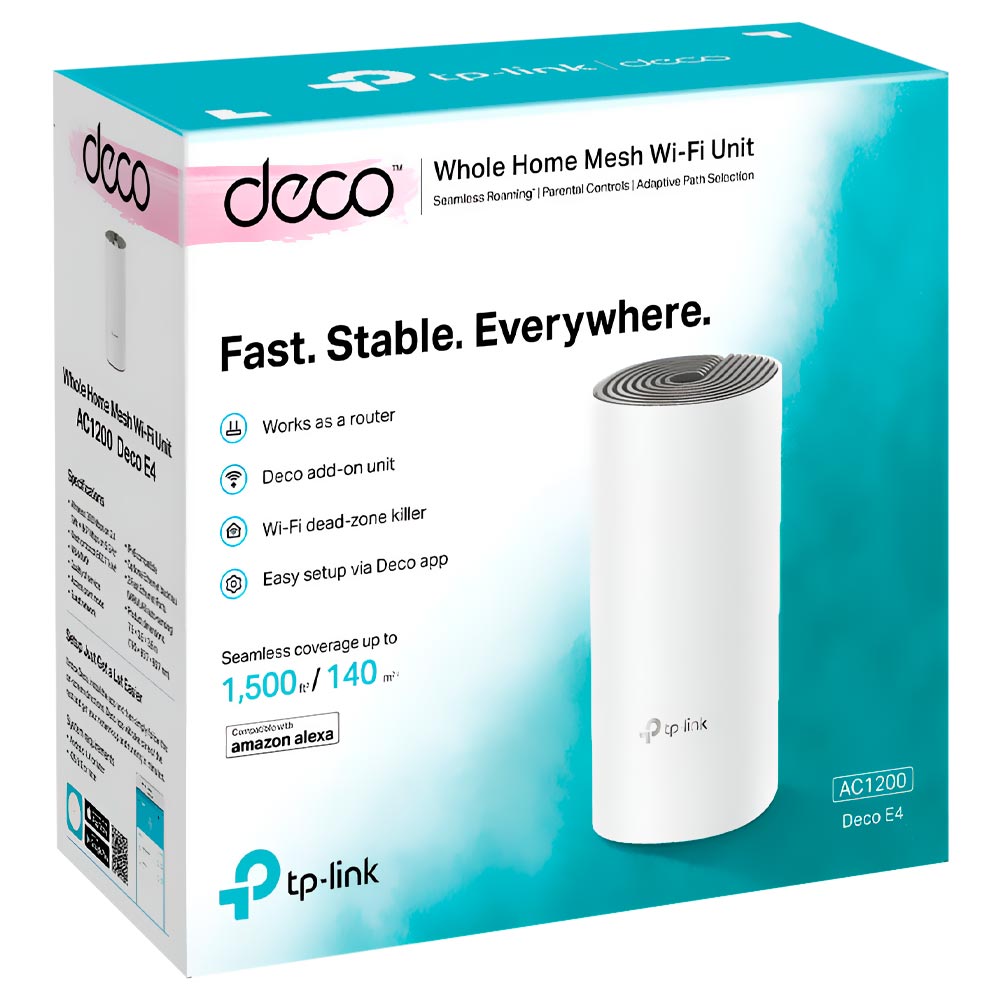 Roteador Tp-Link Deco E4 Whole Home Mesh Wi-Fi AC1200 Dual Band / 2.4GHz / 5GHz - Branco