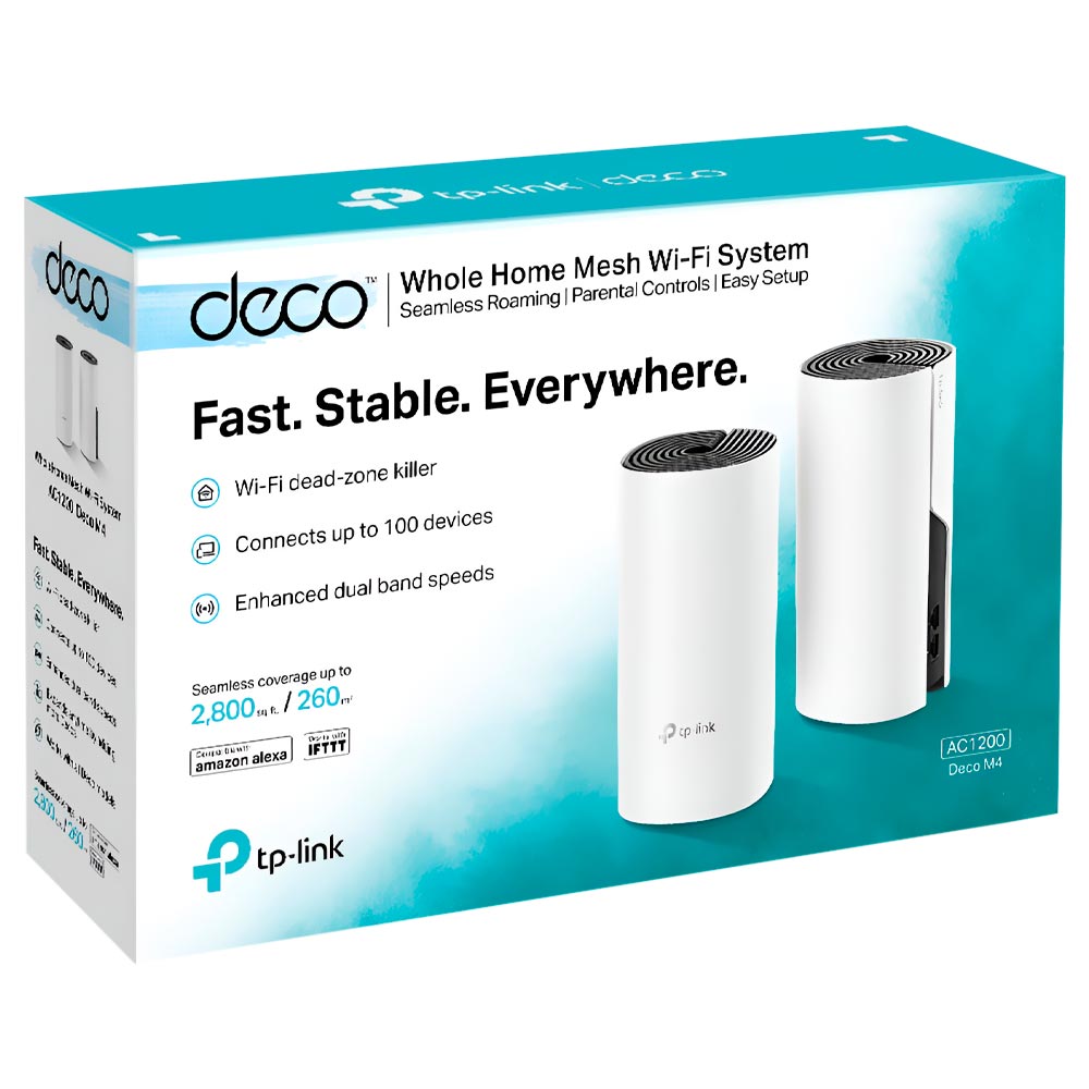 Roteador Tp-Link Deco M4 Whole Home Mesh Wi-Fi AC1200 Dual Band / 2.4GHz / 5GHz - Branco (kit com 2)