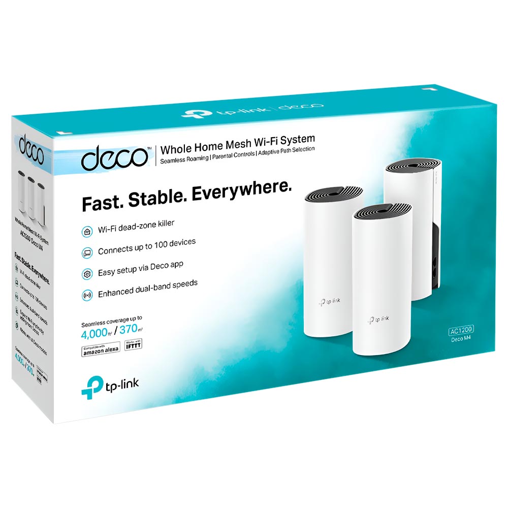 Roteador Tp-Link Deco M4 Whole Home Mesh Wi-Fi AC1200 Dual Band / 2.4GHz / 5GHz - Branco (kit com 3)