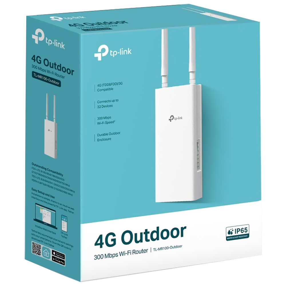Roteador Tp-Link TL-MR100-Outdoor 4G / 2.4GHz - 300Mbps