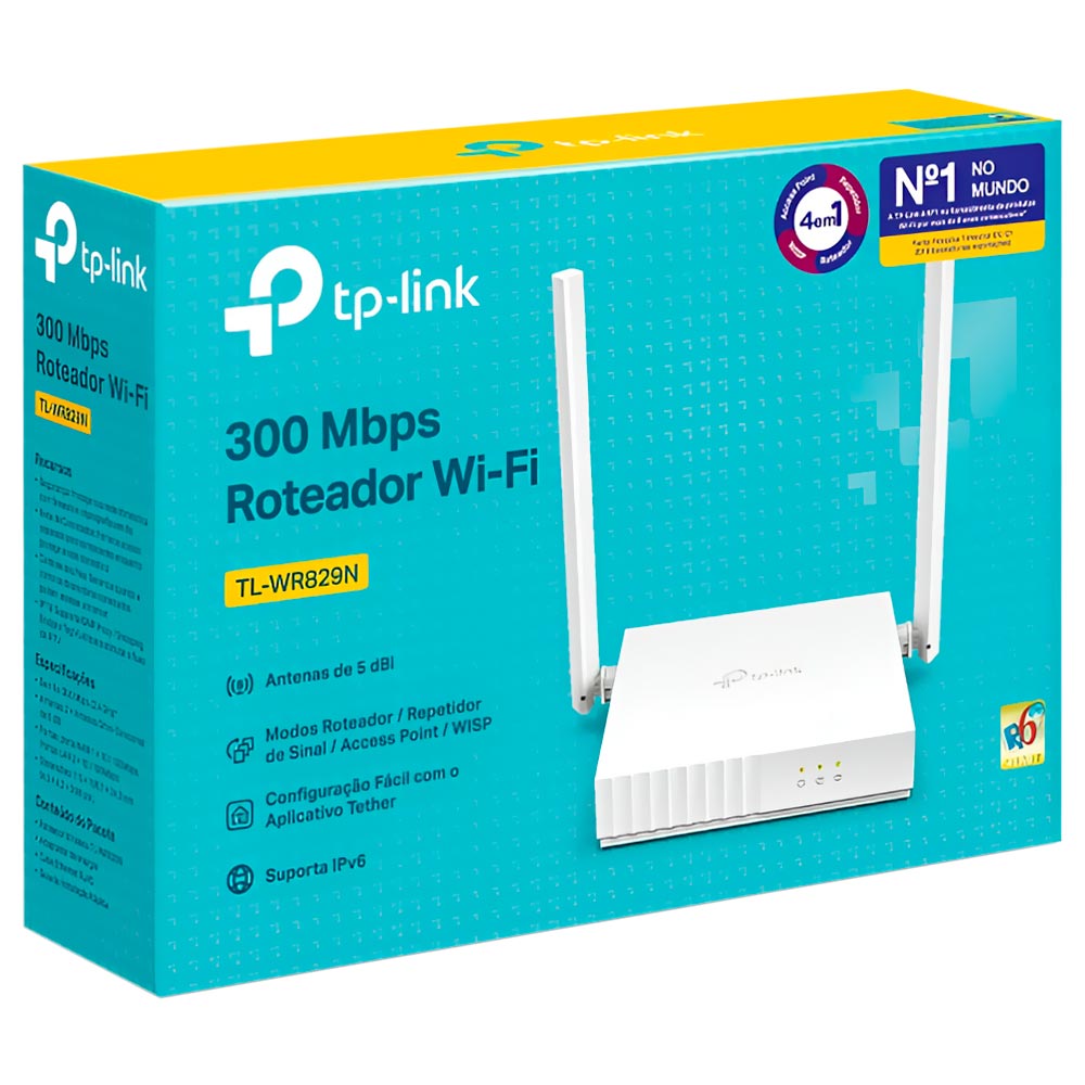 Roteador Tp-Link TL-WR829N Banda Única / 2.4GHz / 2 Antenas - Branco