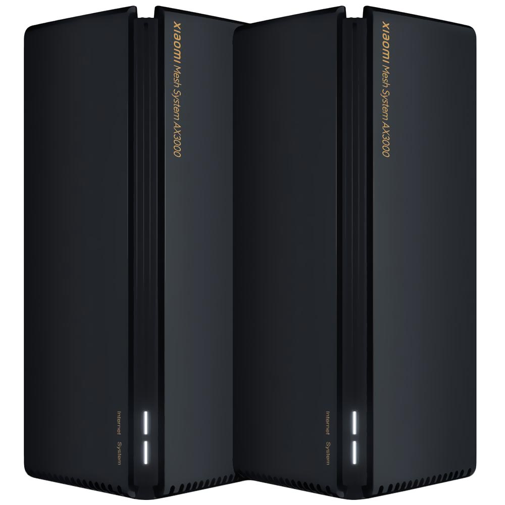 Roteador Xiaomi RA82 Mesh Wi-Fi 6 / 2 Pack Dual Band / 2.4GHz / 5GHz / 3000Mbps - Preto