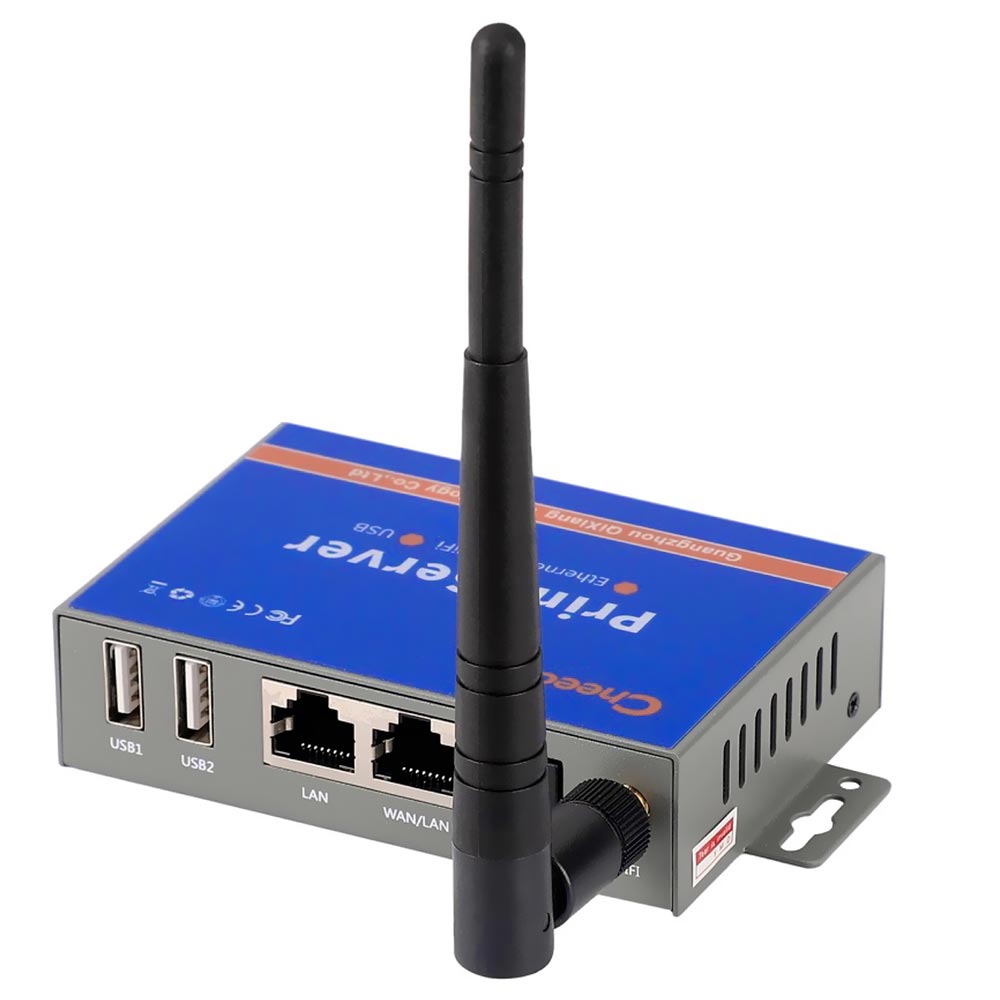 Servidor de impressão Cheecent CR202 2 USB / LAN RJ-45 / WAN / LAN / Wi-Fi