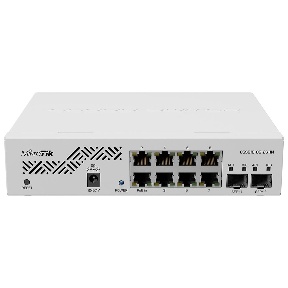 Switch Mikrotik CSS610-8G-2S+IN - Branco