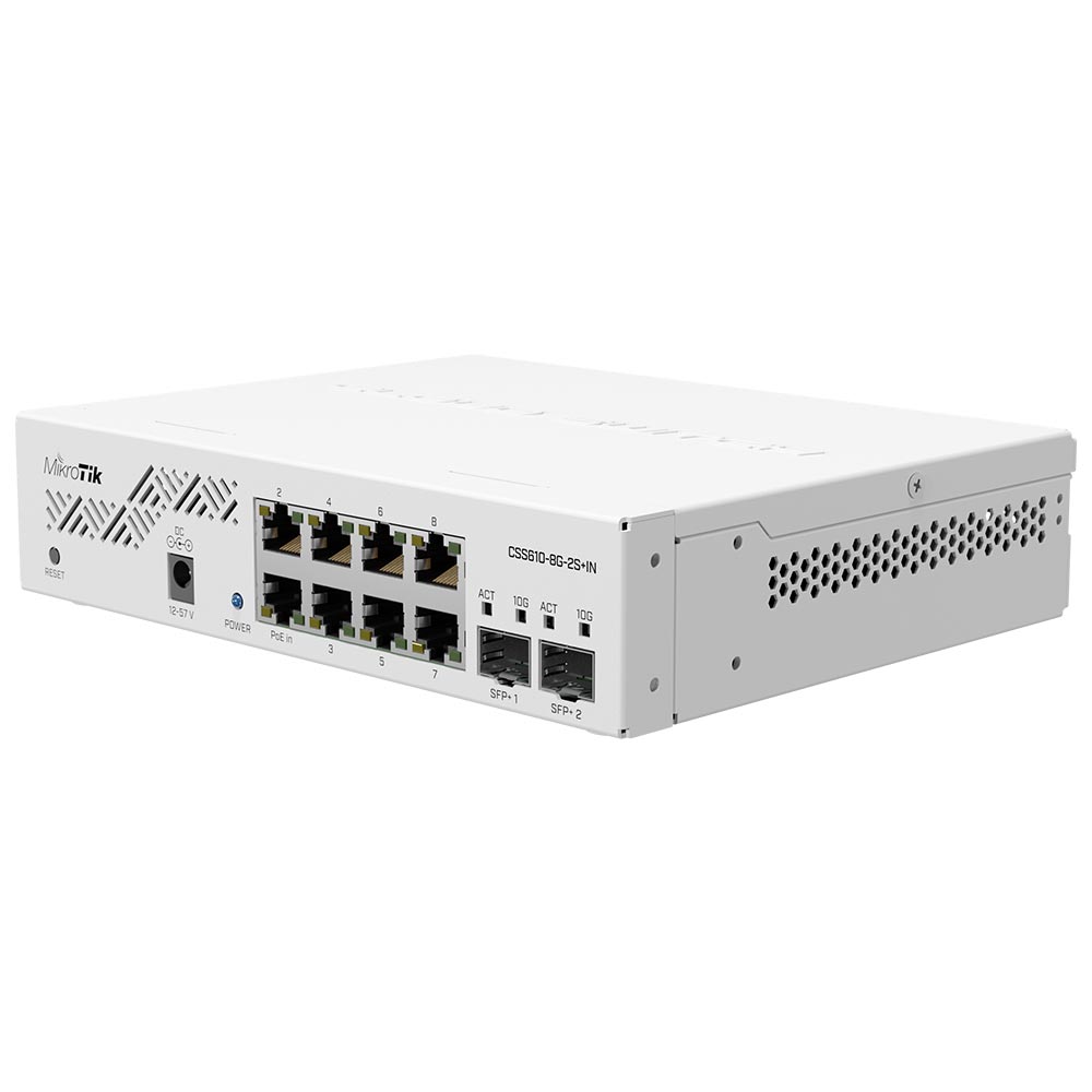 Switch Mikrotik CSS610-8G-2S+IN - Branco