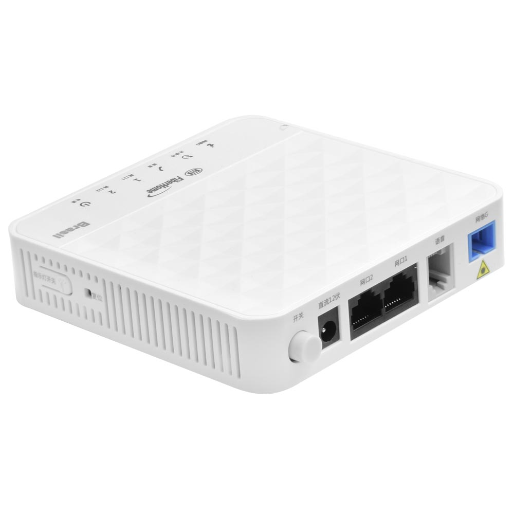 Terminal de Rede Óptica Fiberhome GPON ONU AN5506-02-B Brasil 1GE+1FE / PPPOE / BRIDGE / B7G - Branco