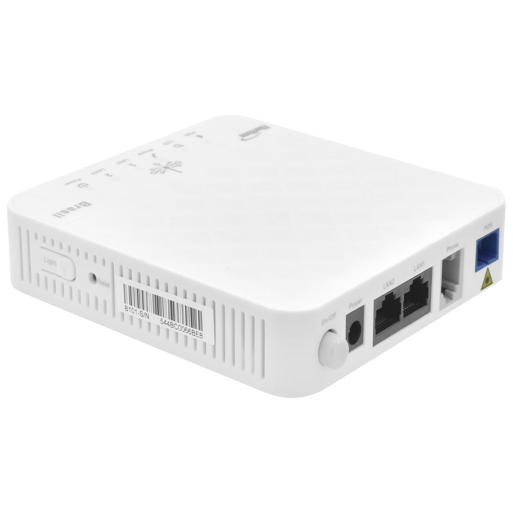 Terminal de Rede Óptica Fiberhome GPON ONU AN5506-02-B Brasil 1GE+1FE / PPPOE / BRIDGE / B7G - Branco