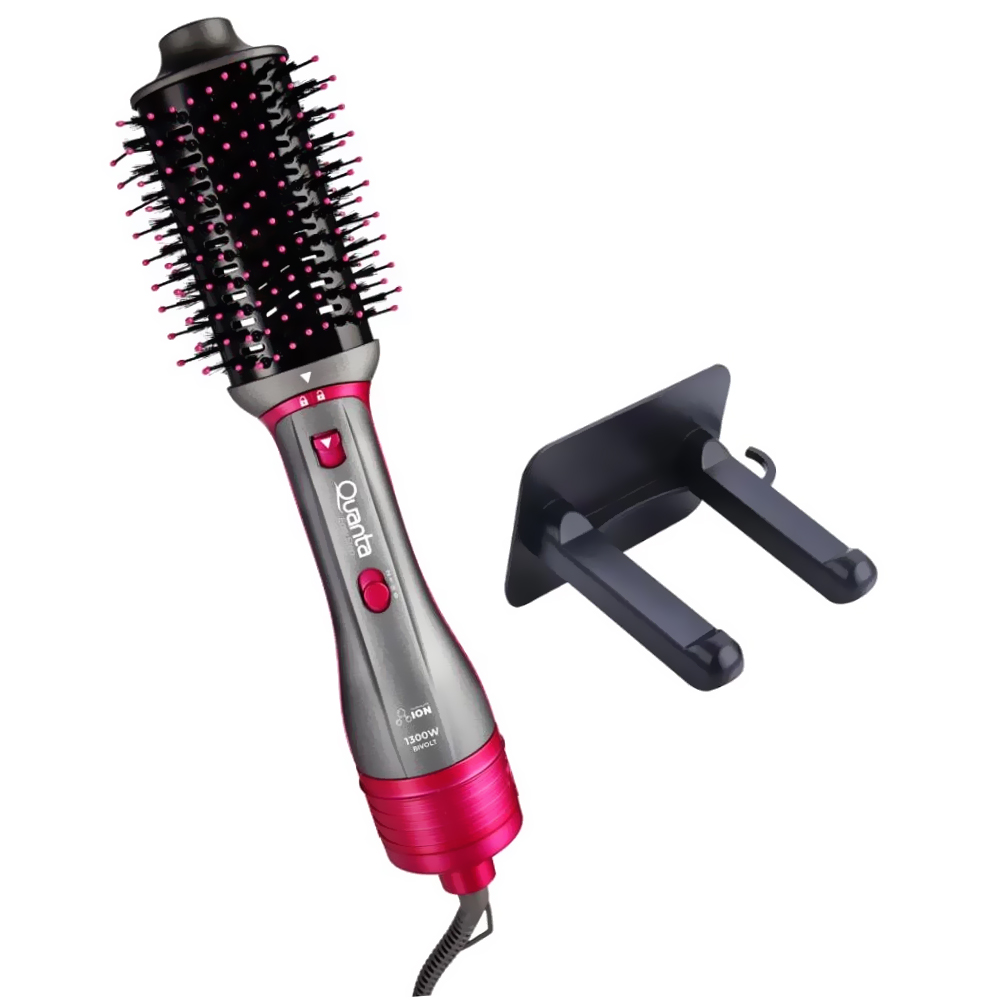 Escova Secadora Quanta QTES6001 / Bivolt - Rosa + Secador de Cabelo Krab KBSC12