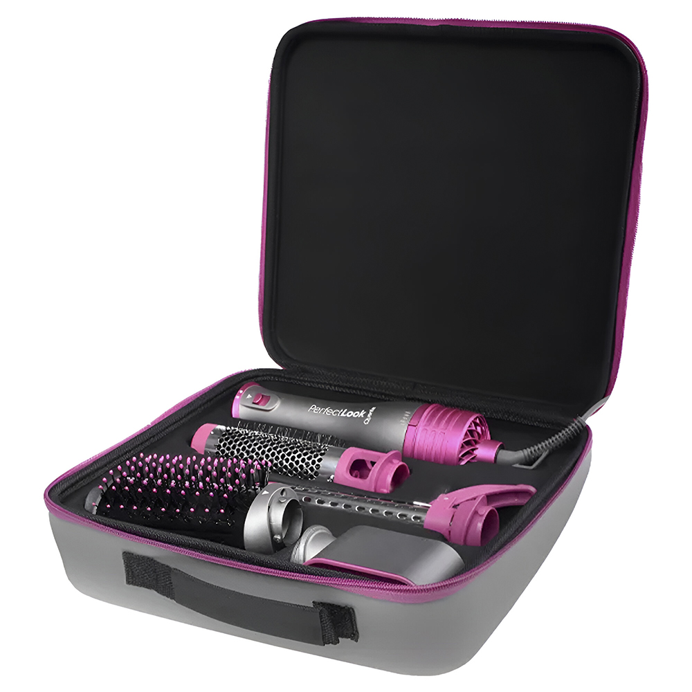 Escova Secadora Quanta QTKCS7001 / Bivolt - Rosa + Chaleira Elétrica Krab KB2L