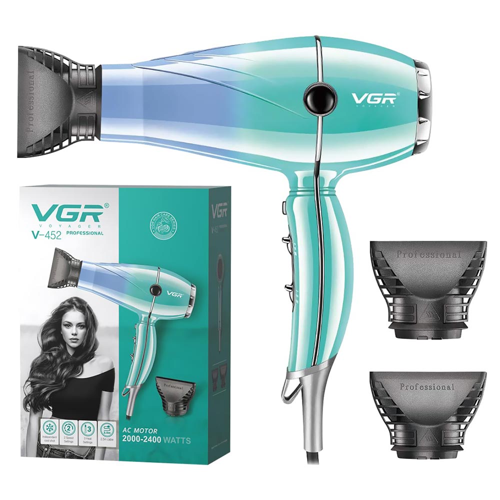 Secador de Cabelo VGR V-452 Profesional 2400W / 220V - Verde