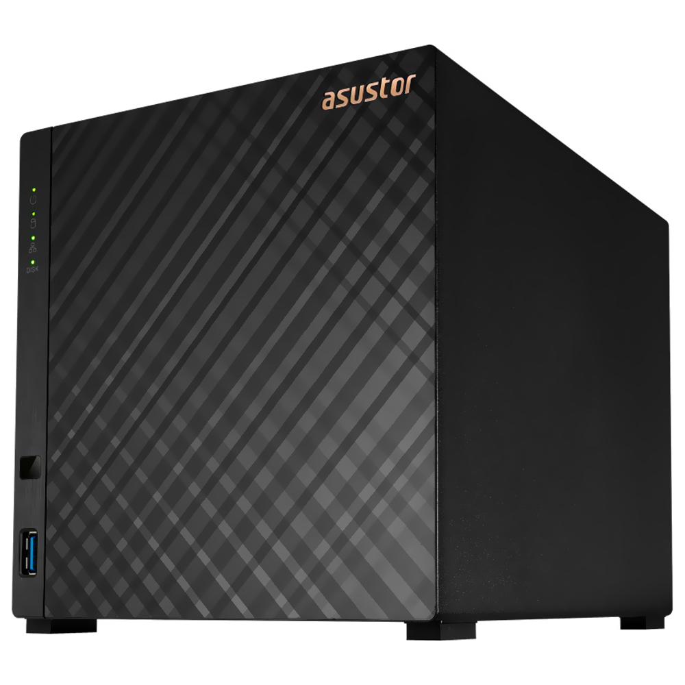 Servidor Nas Storage Asustor AS1104T Drivestor 4 Realtek RTD1296 de 1.4GHz / 1GB de RAM / 4 Baias / USB / LAN - Preto