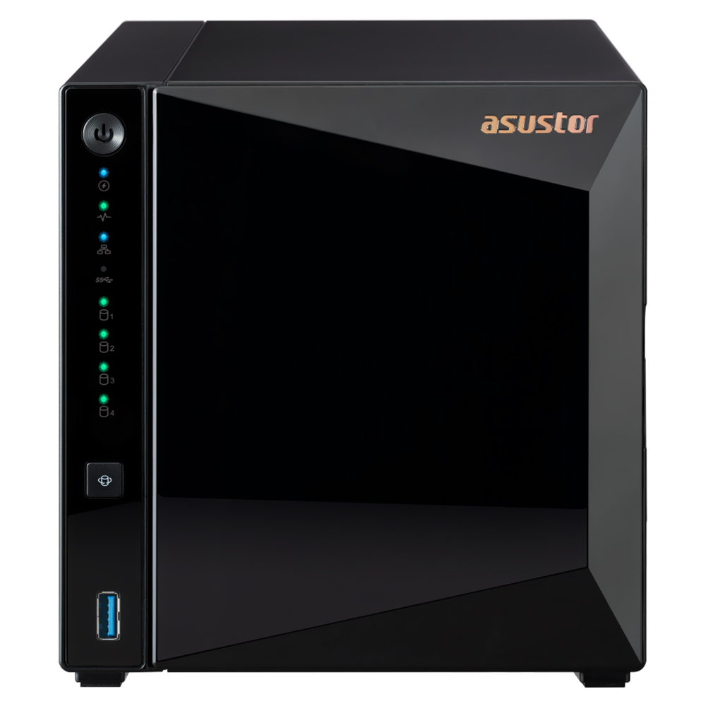 SERVIDOR NAS STORAGE ASUSTOR AS3304T V2 4 BAIA CEL1.4GHZ/2GB/2-GBLAN/SATA 2/3/USB3.2/LAN