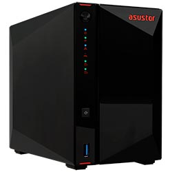 Servidor Nas Storage Asustor AS5402T Intel Celeron de 2.0GHz / 4GB de RAM / 2 Baias / USB 3.2 / LAN - Preto