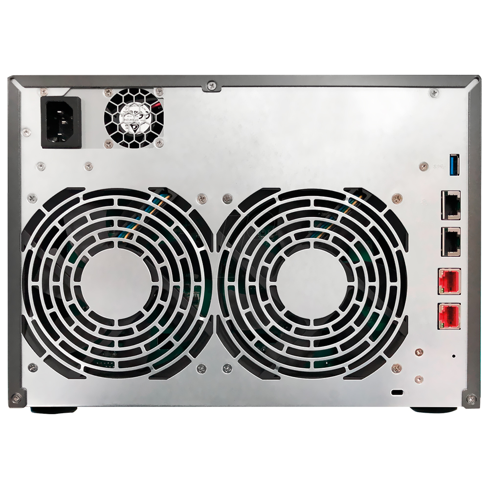 Servidor Nas Storage Asustor AS6508T Intel Atom C3538 de 2.1 GHz / 8GB de RAM / 8 Baias / USB 3.2 / LAN - Preto