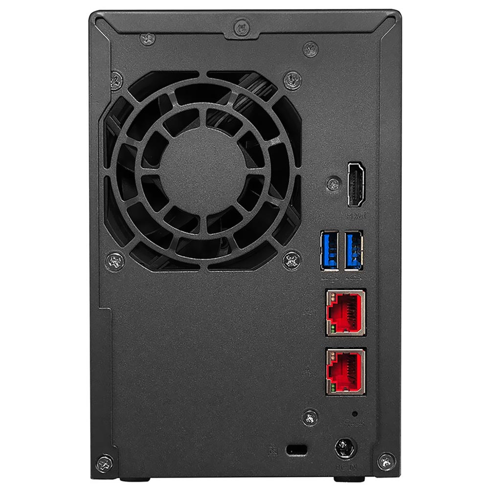 Servidor Nas Storage Asustor AS6602T Intel Celeron J4125 de 2.0GHz / 4GB de RAM / 2 Baias / USB 3.2 / LAN - Preto