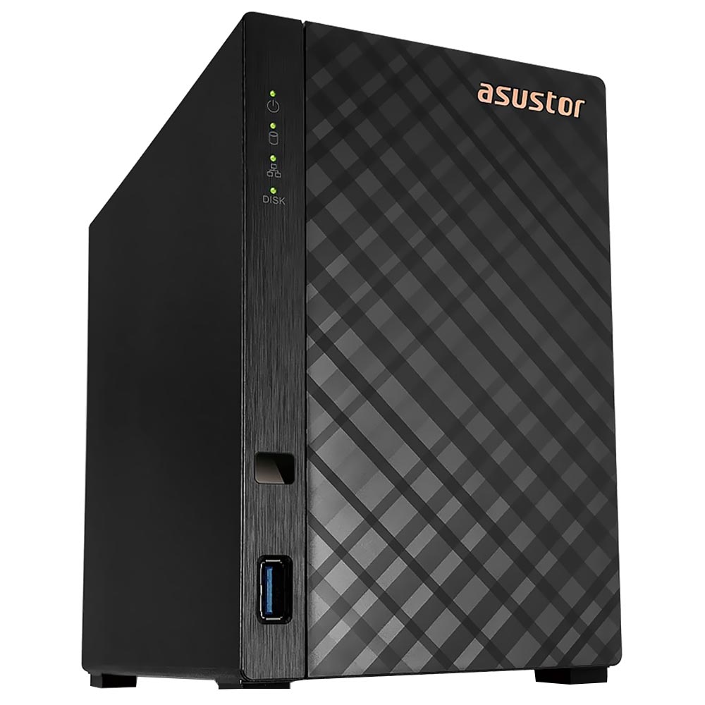 Servidor Nas Storage Asustor Drivestor 2 Realtek AS1102T de 1.4GHz / 1GB de RAM / 2 Baias / USB / LAN - Preto