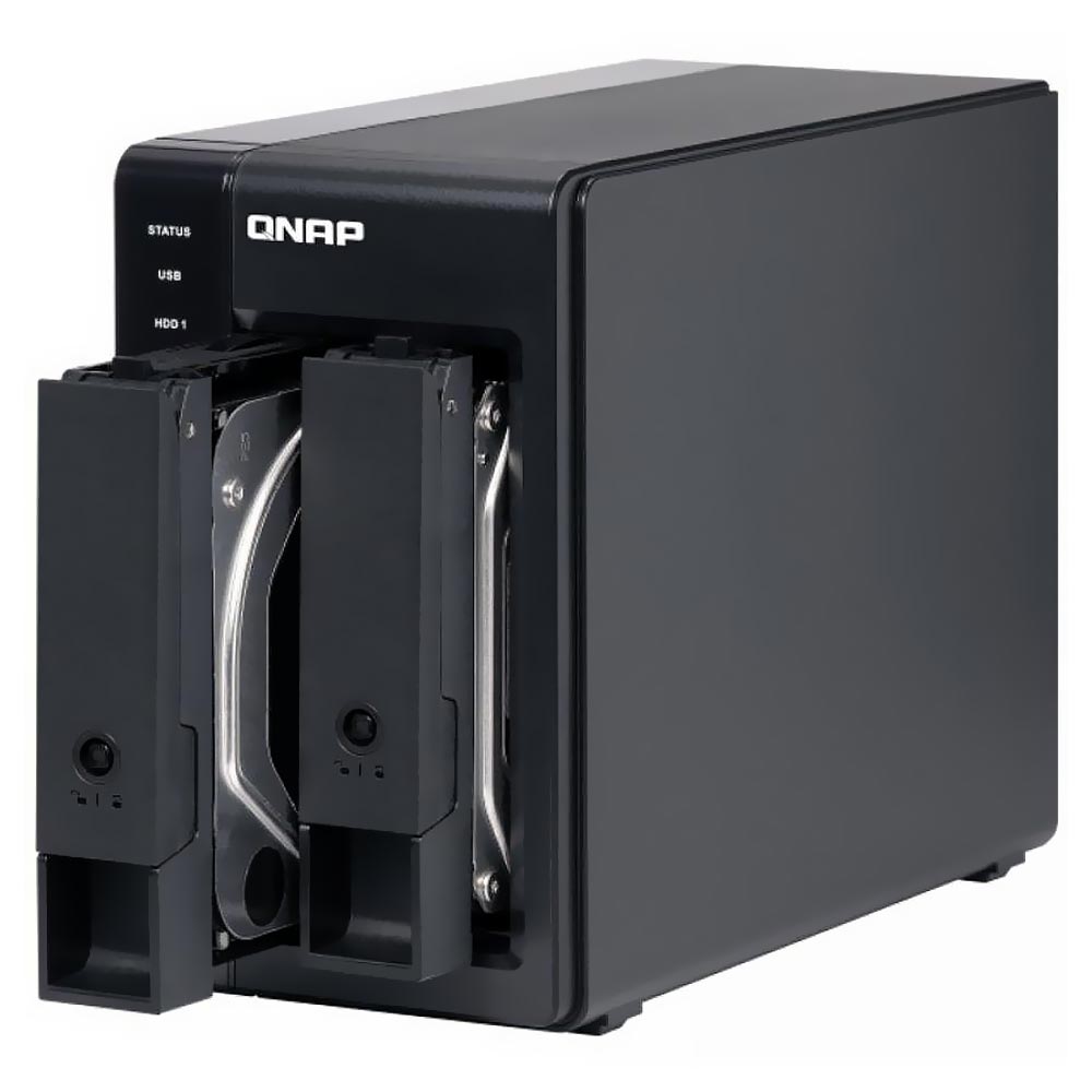 Servidor Nas Storage QNAP TR-002 Raid de Harware 2 Baias / USB - Preto