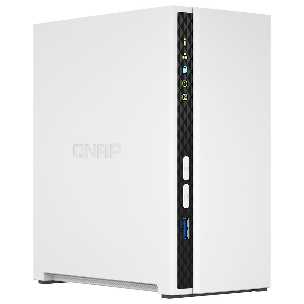 Servidor Nas Storage QNAP TS-233 ARM Cortex-A55 de 2.0GHz / 2GB de RAM / 2 Baias / USB / LAN - Branco