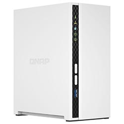 SERVIDOR NAS STORAGE QNAP TS-233 QUAD-CORE 2.0GHZ/2GB/SATA3/DRIVE 3.5"/2.5" HDD/SSD/USB3.2/1GBE/LAN BRANCO