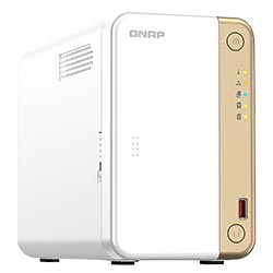 Servidor Nas Storage QNAP TS-262 Intel Celeron N4505 de 2.9GHz / 4GB de RAM / 2 Baias / USB / LAN - Branco